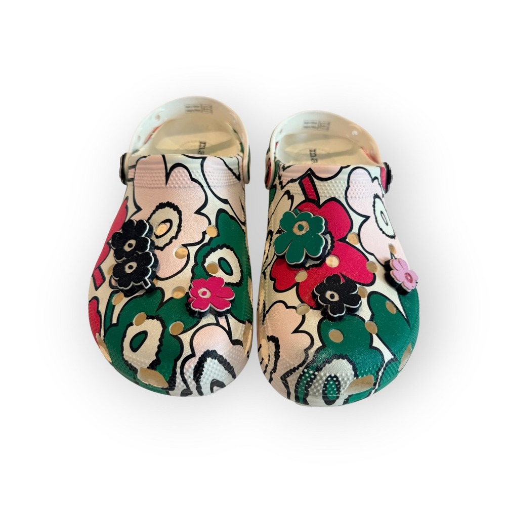 Crocs x Marimekko Classic Clog Floral Unikko Flower Print Boho Slip On Shoes W11